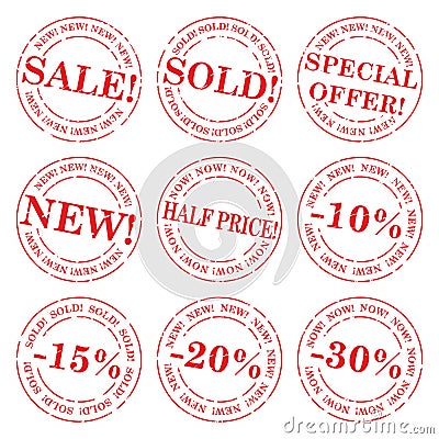 Sale stamp vector set Vector Illustration