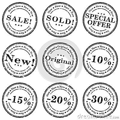 Sale stamp vector set Vector Illustration