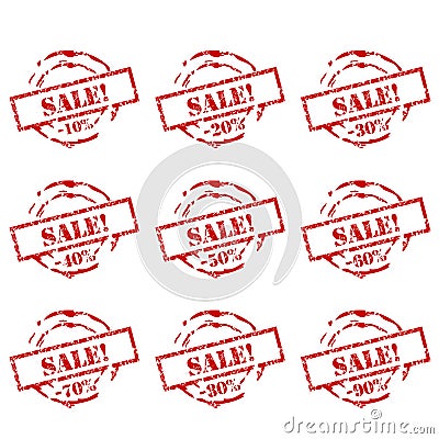 Sale stamps collection Vector Illustration