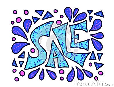 Sale stylized text. Vector creative word isolated. Vector Illustration
