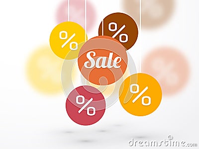 Sale symbol percent discounts and icon on a background Vector Illustration