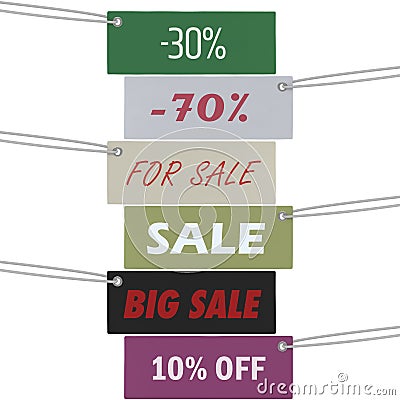 Sale tag and discounts shopping tag Stock Photo