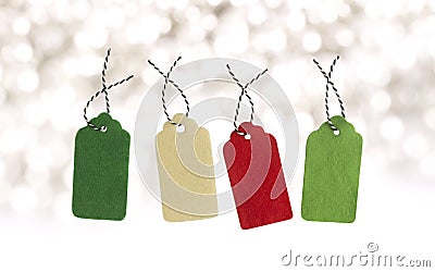 Sale tag. Label from different color felt. Stock Photo