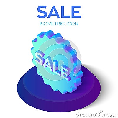 Sale tag. Special offer sale tag 3D isometric icon. Discount offer price label, symbol for advertising campaign Vector Illustration