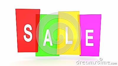 Sale tag white labels colored frame. 3D rendering Stock Photo