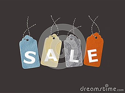 Sale tage. Gift tags isolated on black background. Stock Photo