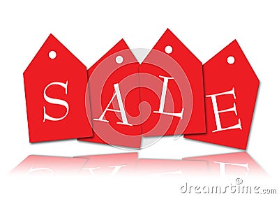 Sale tags with a reflection Stock Photo