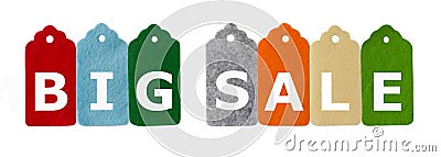 Sale tags. Shopping time. Gift labels, isolated on white background. Stock Photo