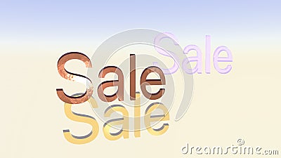 Sale text adv with several materials and gradient background Stock Photo