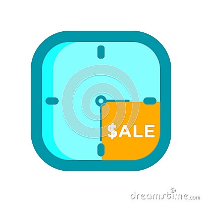 Sale time icon isolated on white background Vector Illustration