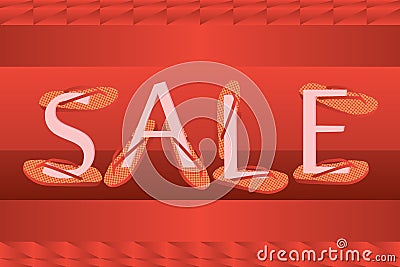 Sale wear slipper fix size idea Vector Illustration