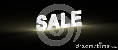 SALE word design glow in the dark letters Stock Photo