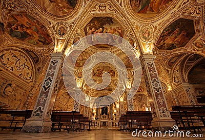 Salerno cathedral crypt Editorial Stock Photo