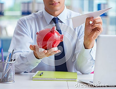 Sales agent working in travel agency Stock Photo