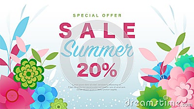 Special Offer Summer Sale 20% Off Vector Illustration Resizable Vector Illustration