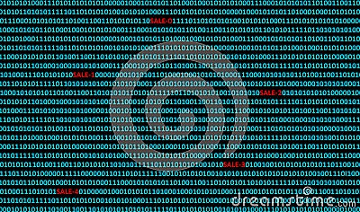 Sales in Binary code background, sale 1 sale 2... Online Sales or Automated sale calculator concept. business web and software Stock Photo