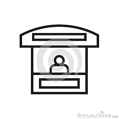 Sales booth icon in trendy flat style isolated on background. Vector Illustration