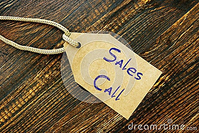 Sales Call inscription on the sheet Stock Photo