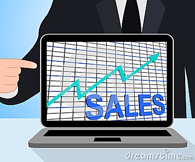 Sales Chart Graph Displays Increasing Profits Trade Stock Photo