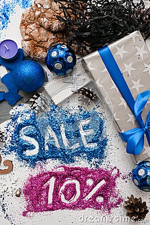 Sales on Christmas and New Year holidays Stock Photo