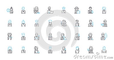 Sales data linear icons set. Revenue, Profit, Expenses, Salesforce, Forecasting, Analytics, Growth line vector and Vector Illustration