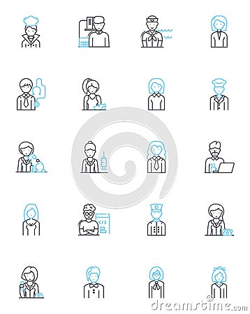 Sales data linear icons set. Revenue, Profit, Expenses, Salesforce, Forecasting, Analytics, Growth line vector and Vector Illustration
