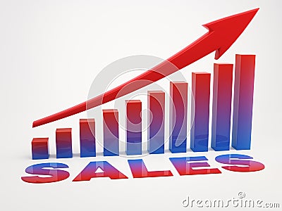 Sales Growth with arrow symbol (concept image) Stock Photo