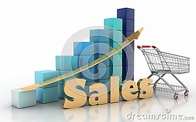 Sales growth chart Stock Photo