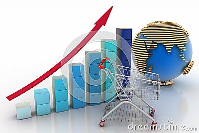 Sales growth chart Stock Photo