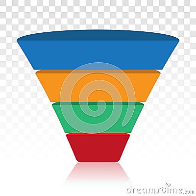 Sales lead conversion half funnel icon for presentation apps and websites Vector Illustration