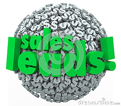 Sales Leads Dollar Sign Sphere Money Converting Prospects Custom Stock Photo