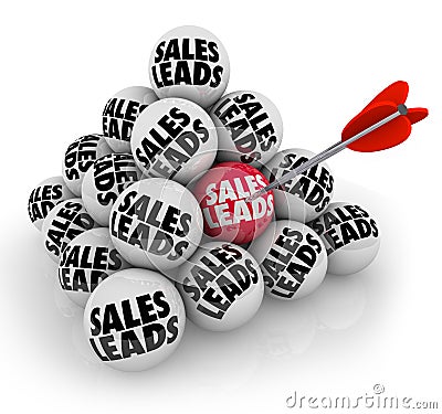 Sales Leads Pyramid Balls New Business Customers Prospects Stock Photo