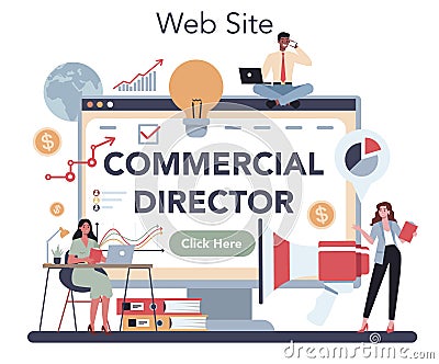 Sales manager or commercial director online service or platform Vector Illustration