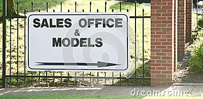 Sales Office and Models Stock Photo