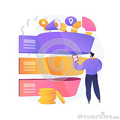 Sales pipeline management abstract concept vector illustration. Vector Illustration