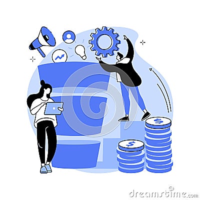 Sales pipeline management abstract concept vector illustration. Vector Illustration