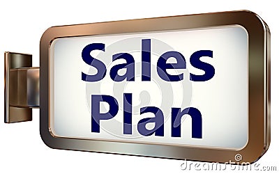 Sales Plan on billboard background Stock Photo