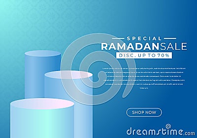 Sales promotion banner for ramadan sale Vector Illustration