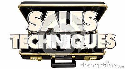 Sales Techniques Process System Advice Tips Briefcase Stock Photo