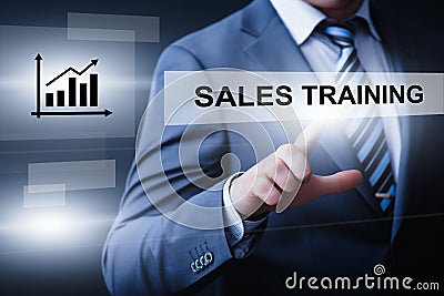 Sales Training Webinar Corporate Education Internet Business Technology Concept Stock Photo