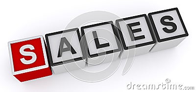 Sales word block Stock Photo