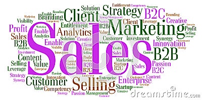 Sales Word Cloud Stock Photo