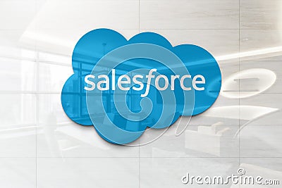 Salesforce 2 on iphone realistic texture Editorial Stock Photo