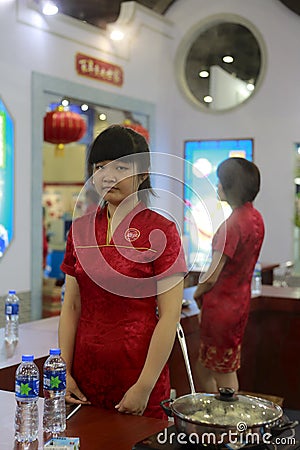 The saleswoman selling fish balls Editorial Stock Photo