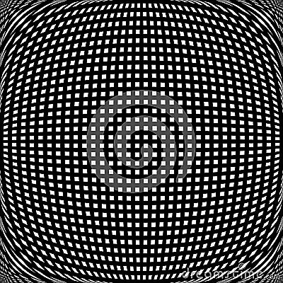 Salient 3d distorted grid of lines. Abstract mesh pattern. Vector Illustration