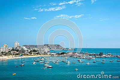 Salinas beach and yacht club in Ecuador Stock Photo