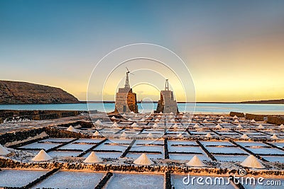 Salinas de Janubio in Southern Lanzarote, Canary Islands Stock Photo