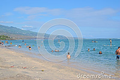 Saline les Bains, beach Reunion Island. Editorial Stock Photo