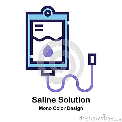 Saline Solution mono color icon Vector Illustration