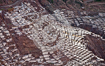 Salineras - Salt mines - Maras near Urubamba - Peru Stock Photo